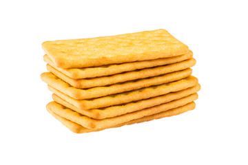 Cheese biscuits over white background