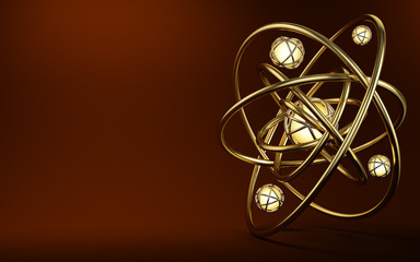 3d metal circles with energy sphere