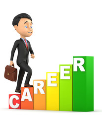 Businessman climb the career ladder