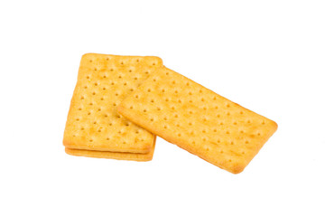Cheese biscuits on white background