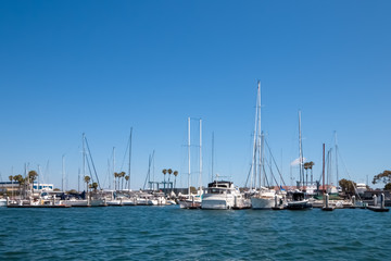 Fototapeta premium Boats on Water at Marina Del Ray in Southern California
