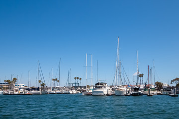 Boats on Water at Marina Del Ray in Southern California