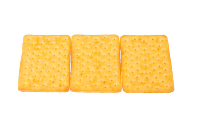 Cheese biscuits on white background