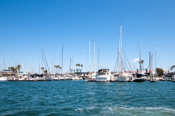 Fototapeta premium Boats on Water at Marina Del Ray in Southern California
