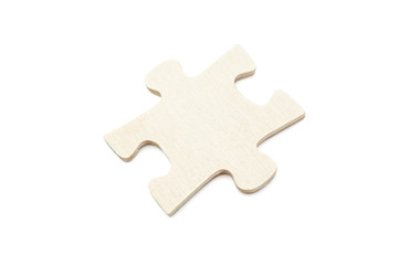 piece of puzzle on white with clipping path