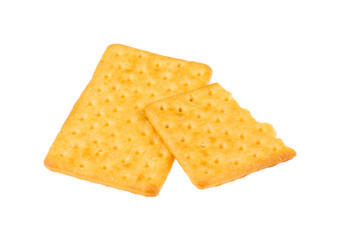 Cheese biscuits on white background