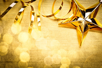Golden star on abstract background