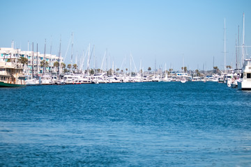 Boats on Water at Marina Del Ray in Southern California