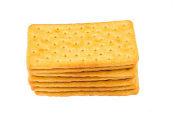 Cheese biscuits on white background