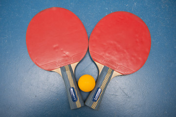 table tennis or ping pong with balls
