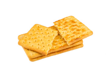 Cheese biscuits on white background