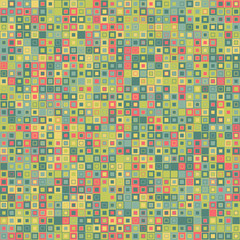Fototapeta premium Vector vintage background. Consists of geometric elements. The elements have a square shape and different color. Colorful mosaic background.