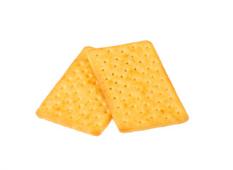 Cheese biscuits on white background