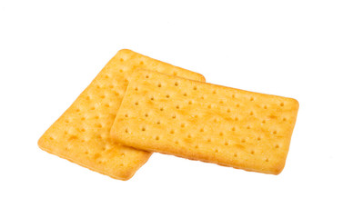 Cheese biscuits on white background