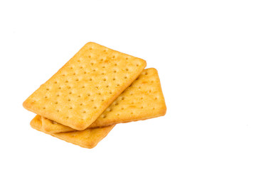 Cheese biscuits on white background