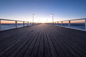 Fototapeta na wymiar Pier, sea at beautiful landscape