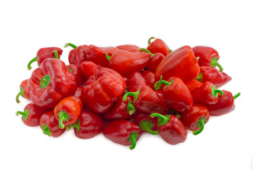 Pile of a bell peppers on a light background