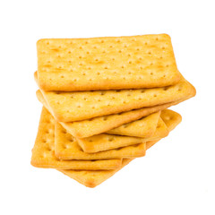 Cheese biscuits on white background