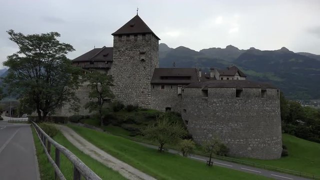 Liechtenstein Vaduz Castle from scenic road 4K 129