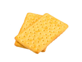 Cheese biscuits on white background