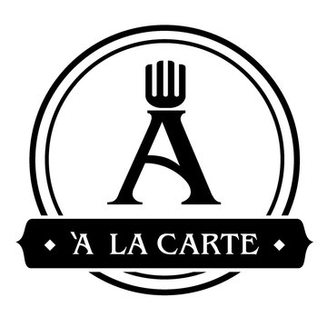 letter a with fork in dish logo