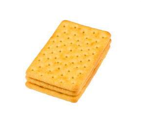 Cheese biscuits on white background
