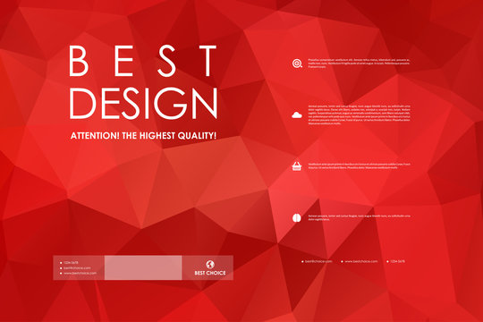 Set of brochure, poster design templates in polygonal style