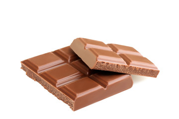 gentle milk chocolate on a white isolated background