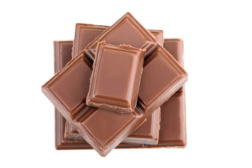gentle milk chocolate on a white isolated background
