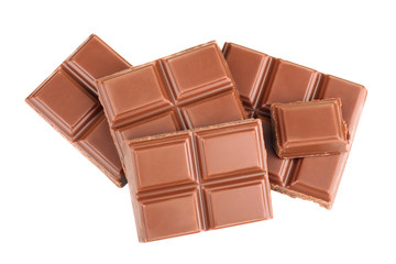 gentle milk chocolate on a white isolated background