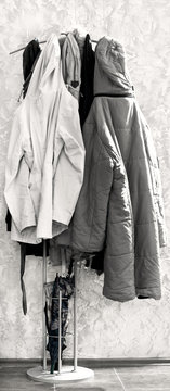 coats on coat-rack coat rack