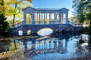Marble (Palladian) Bridge (1773-1774)  in the Catherine Park, Pushkin (Tsarskoe Selo), Russia.