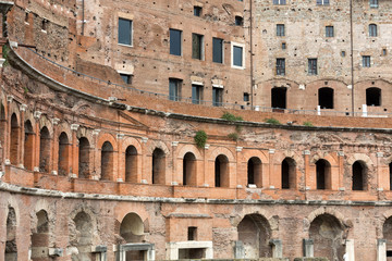 The ruins of Trajan's Market (Mercati di Traiano) in Rome. Italy
