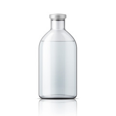 Glass medical bottle with aluminium cap.