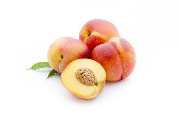 Peach on the white isolatd background.