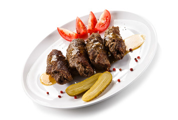 Wrapped stuffed beef and vegetables