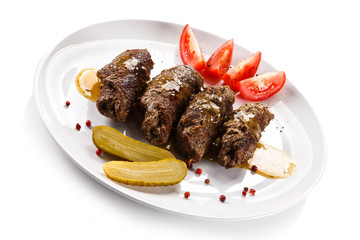 Wrapped stuffed beef and vegetables