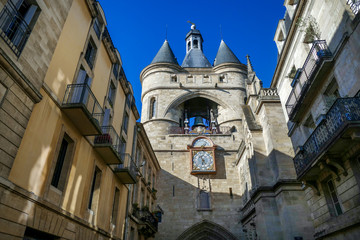 Fototapeta na wymiar The Great Bell - La Grosse Cloche monument in Bordeaux