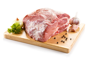 Raw pork on cutting board
