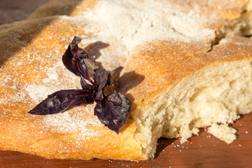 Bread with basil