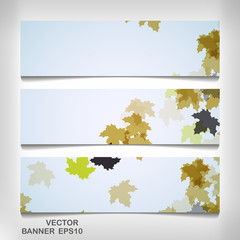 Set of colorful autumn leaves banners