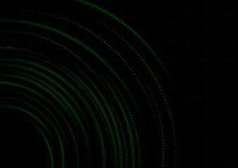 Vector : Green binary curve and grid on black background