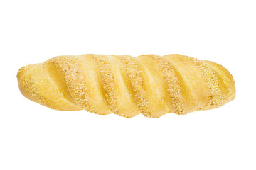 French loaf, bread insulated on white background