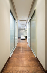 Long corridor in luxury apartment