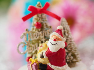 happy christmas santa toy decor and background