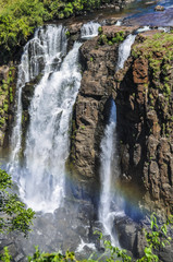 Obraz premium Waterfall with rainbow at Iguazu Falls, Brazil