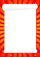Red frame with white sheet of paper