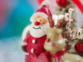 happy christmas santa toy decor and background