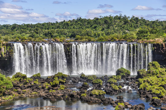 Upper fall at Iguazu Falls,  Brazil