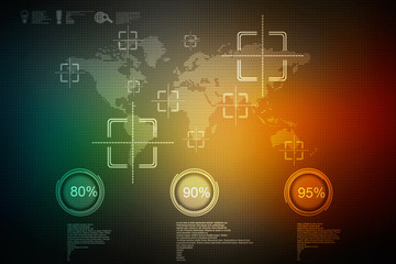 Digital world map , Globalization, Hi tech and synchronization
